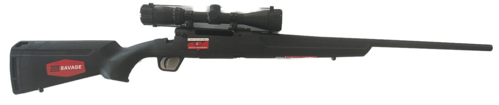 Photo of dark brown Savage Axis Bolt-Action Rifle with Scope